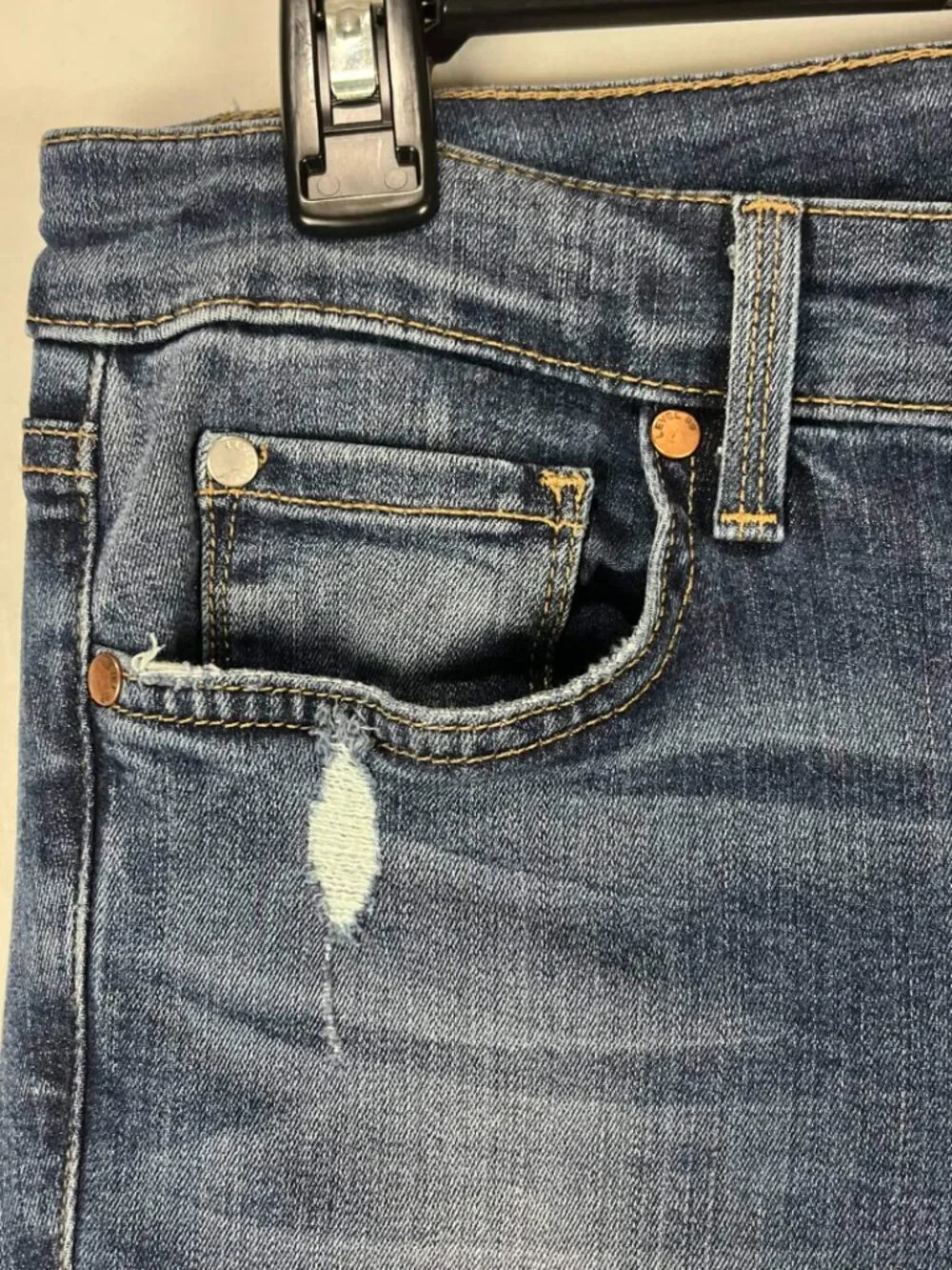 GUC Level 99 Womens Blue Mid Rise Premium Stretch Skinny Jeans Size 29 USA Made